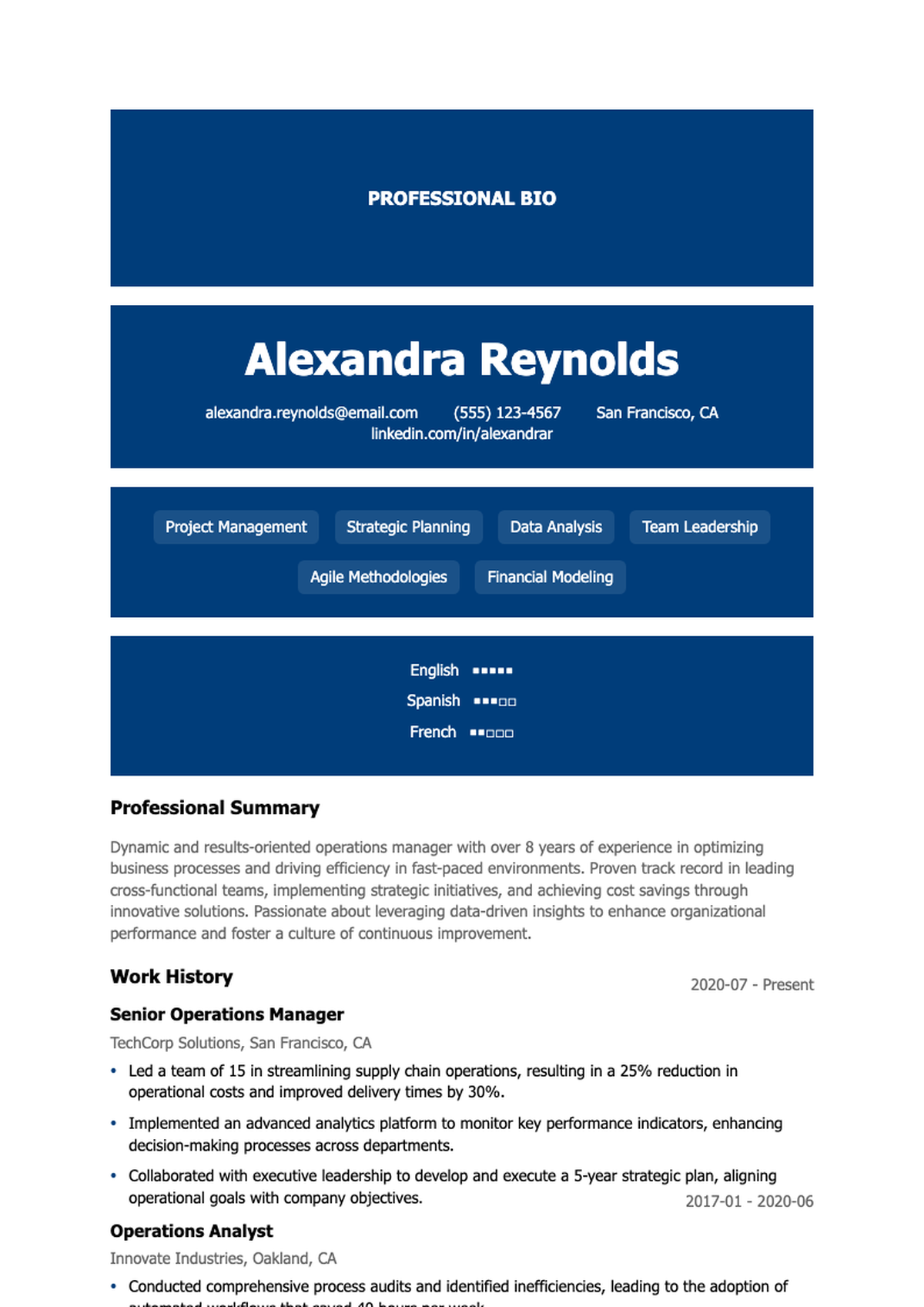 Professional resume with blue accents and bilingual skills_variant_2